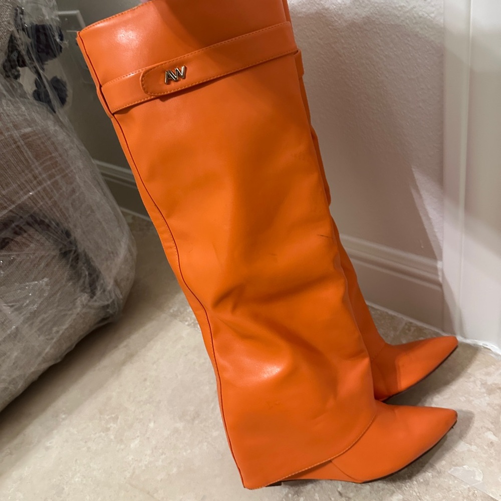 AW Women's Orange Heeled Boots